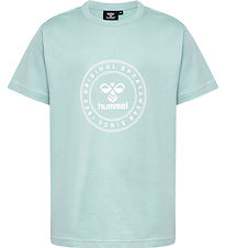 Hummel T-Shirt - hmlTres Circle - Blue Surf