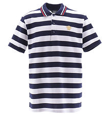 Polo Versace - Marine/Blanc à Rayures av. Texte