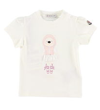 Moncler T-Shirt - Blanc/Rose av. Ours polaire