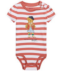 Polo Ralph Lauren Bodysuit s/s - Red/White Striped w. Soft Toy