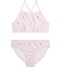 Polo Ralph Lauren Bikini - Roze/Wit Geruit m. Logo's