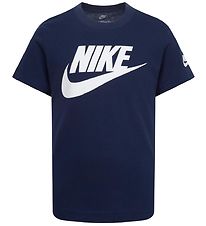 Nike Stuttermabolur - M eyðimerkurblár/Hvítur