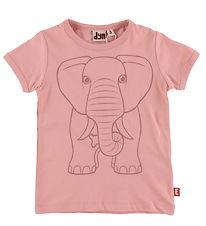 DYR T-shirt - Djurskld - Soft Rose Kontur elefant