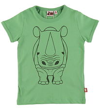 DYR T-shirt - Animalhide - Dusty Green Outline Rhino