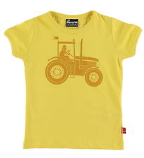 Danef T-paita - Danebasic - Haalistunut Yellow Traktori