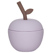 OYOY Beker m. Rietje - Appel - Silicone - Lavender