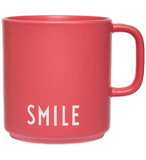 Design Letters Tasse av. Poigne - Favoris - Sourire - Rouge