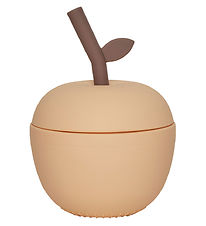 OYOY Tasse av. Paille - Pomme - Silicone - Peach