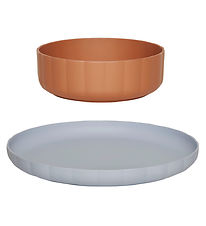 OYOY Matarsett - Lífplast - 2 Partar - Pullo - Caramel/Ice Blue