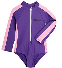 Mini Rodini Badeanzug - UV50+ - Stripe - Purple