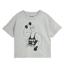 Mini Rodini T-shirt - Weight Lifting - Grey