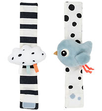 Done by Deer Wrist Rattle Set - 2-Pack - Happy Clouds - Blue