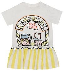 Stella McCartney Kids Robe - Blanc/Jaune av. Limonade