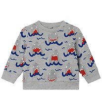 Stella McCartney Kids Sweatshirt - Grijs Gevlekt m. Haaien