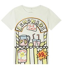 Stella McCartney Kids Stuttermabolur - Hvítt/Gult M. Límónaði