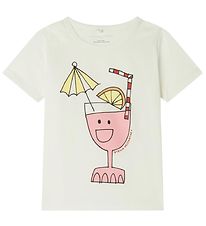 Stella McCartney Kids Stuttermabolur - Hvítur M. Drykkur