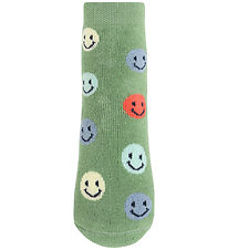 Melton Socks w. Anti-Slip - Let's Go - Watercress