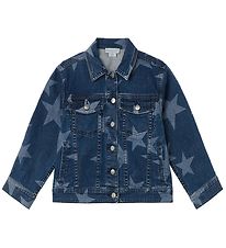 Stella McCartney Kids Jeansjacke - Blau/Wei m. Sternen