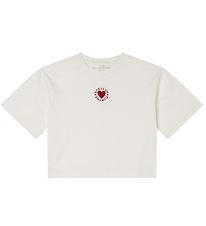 Stella McCartney Kids Stuttermabolur - Skera - Hvítt M. Hjarta