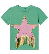 Stella McCartney Kids Stuttermabolur - Grænt/Bleikt M. Rhineston
