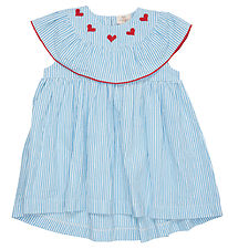 Copenhagen Colors Kjóll - Sky Blue/Cream Stripe