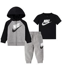 Nike Sweatset - Cardigan/Joggingbroek/T-Shirt - Koolstof Heather