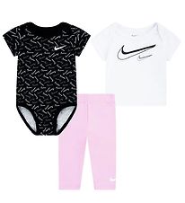 Nike Setti - Leggingsit/T-paita/Body l/h - Vaaleanpunainen Nouse