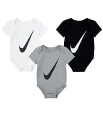 Nike Bodyt l/h - Swoosh - 3 kpl - Valkoinen/Harmaa/Musta