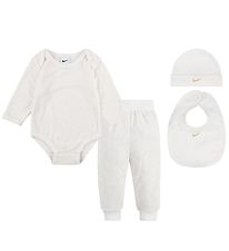 Nike Gift Box - Bodysuit l/s/Beanie/Bib/Trousers - Sail