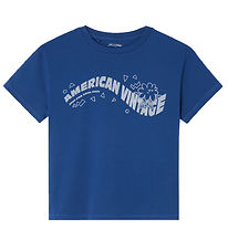 American Vintage Stuttermabolur - Vintage Royal Blue