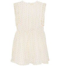 Creamie Jurk - Chiffon Lurex - Botercrme