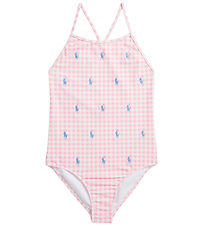 Polo Ralph Lauren Swimsuit - Pink/White Check w. Logos