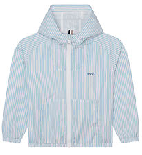 BOSS Veste - Bleu Clair/Blanc  Rayures