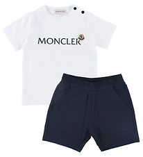 Moncler T-paita/Shortsit - Valkoinen/Laivastonsininen