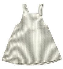 Joha Kleid - Pinafore - Mattgrün/Weißer Streifen