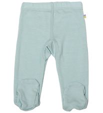 Joha Leggings w. Feet - Wool - Dusty Blue