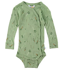 Joha Wrap Bodysuit l/s - Bamboo - Light Green w. Tool