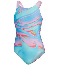 Speedo Swimsuit - Printed Pulseback - Blue/Pink
