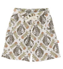 Katvig Shorts - White w. Tropical Pattern