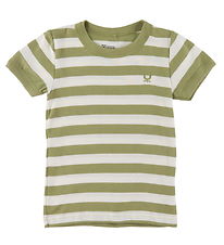 Katvig T-Shirt - Vert/Blanc Rayures