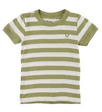 Katvig T-shirt - Green/White Striped