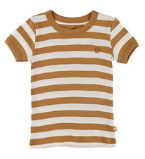 Katvig T-shirt - Brown/White Striped