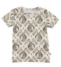 Katvig T-Shirt - Wei m. Tropisch Print