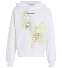 Calvin Klein Kapuzenpullover - Minimale Grafik - Bright White