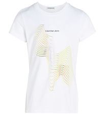 Calvin Klein T-Shirt - Slim s/s - Meta Graphic Slim - Bright Whi