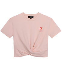 DKNY Stuttermabolur - Bleikt