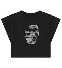 Karl Lagerfeld T-Shirt - Zwart m. Strass