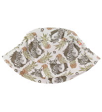 Katvig Bucket Hat - Vit m. Tropiskt Tryck