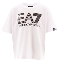 EA7 T-Shirt - Wei m. Schwarz