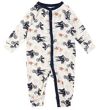 Joha Pyjamapak - Bamboe - Off White/Marineblauw m. Fiets